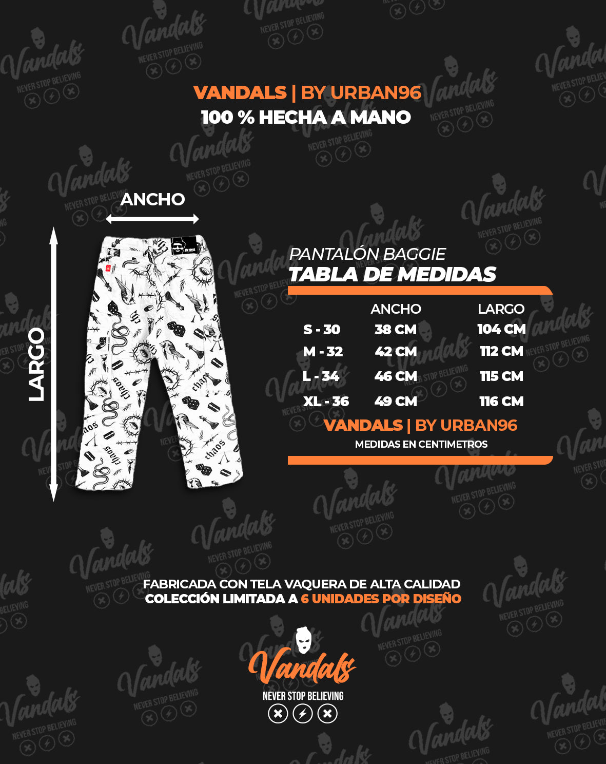 PANTALÓN VAQUERO BLANCO VANDALS | BAGGIE LUXURY