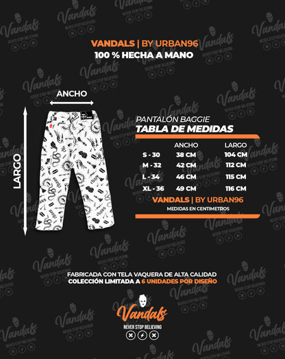 PANTALÓN VAQUERO BLANCO VANDALS | BAGGIE LUXURY